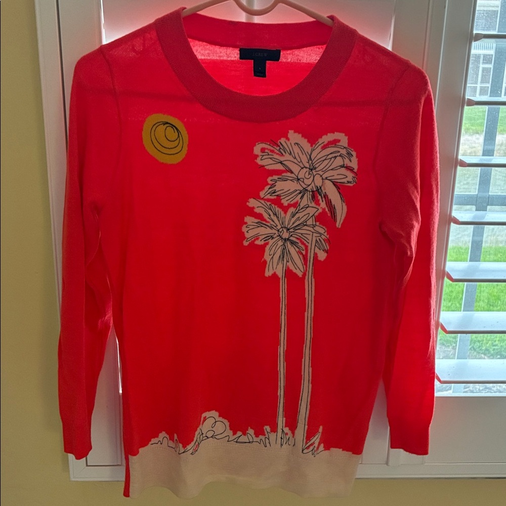 J. Crew Bright Coral Knit Top